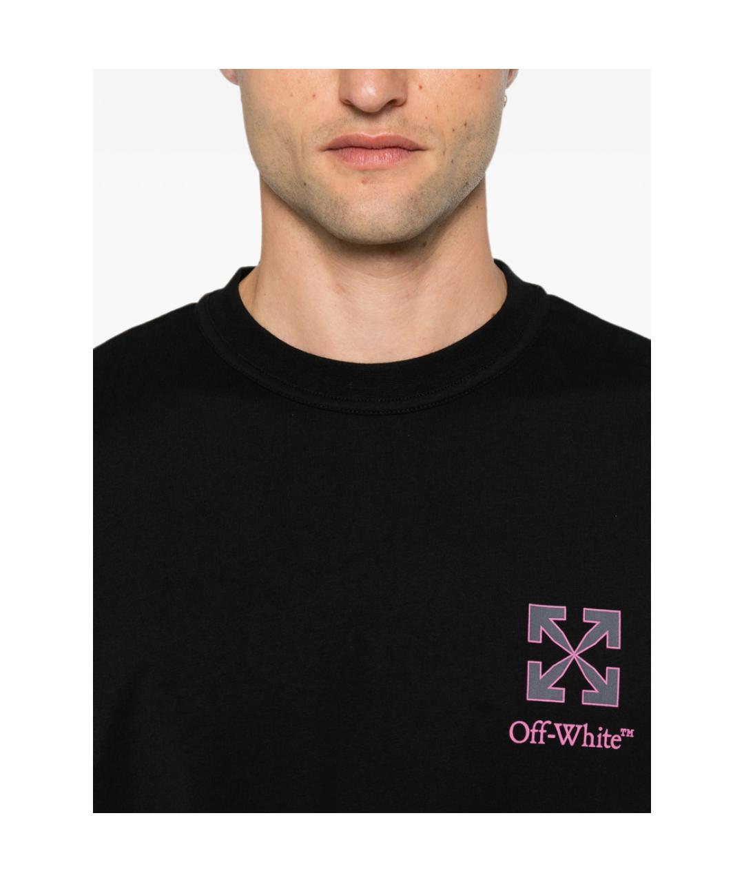 OFF-WHITE Черная хлопковая футболка, фото 2