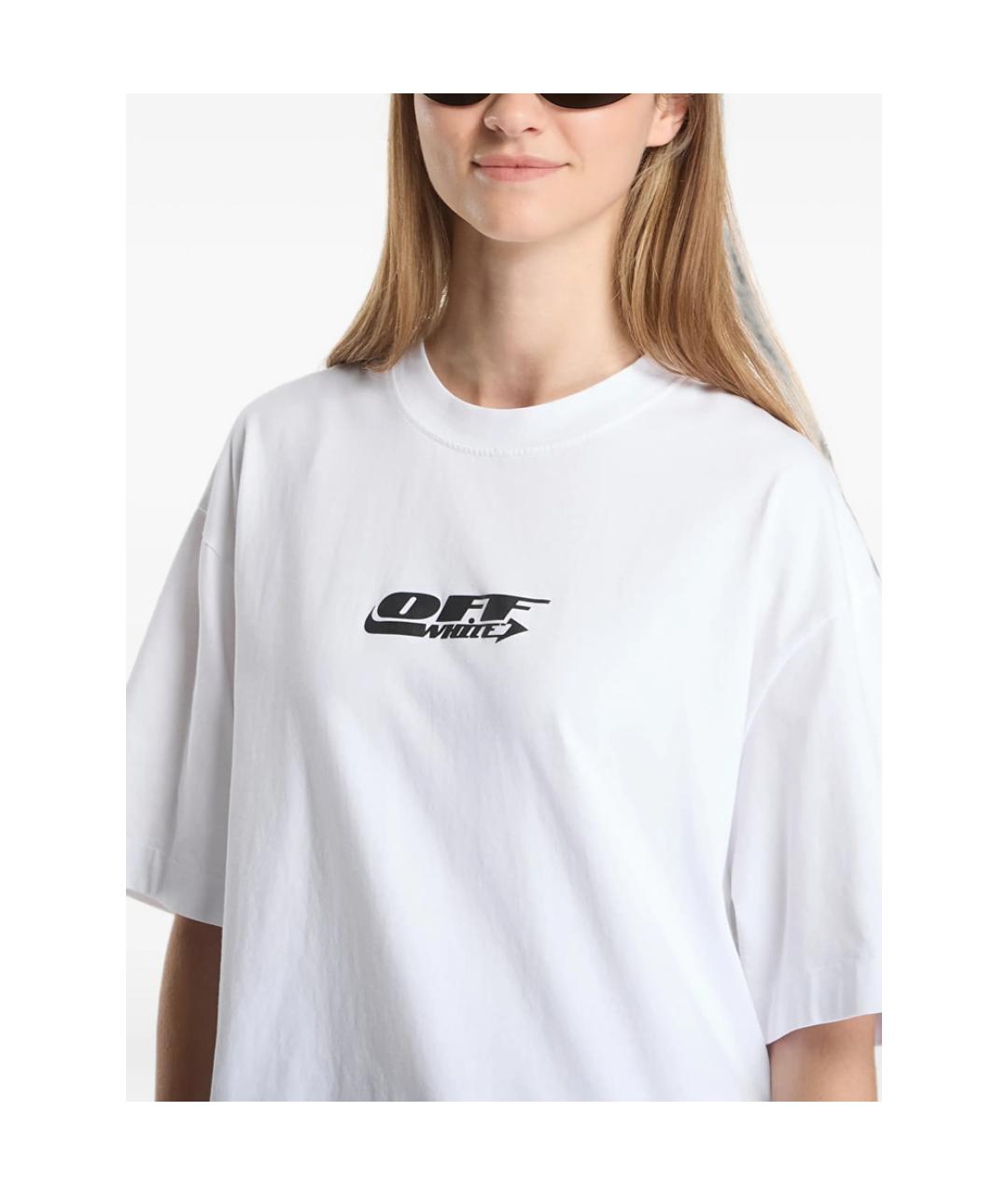 OFF-WHITE Белая хлопковая футболка, фото 2