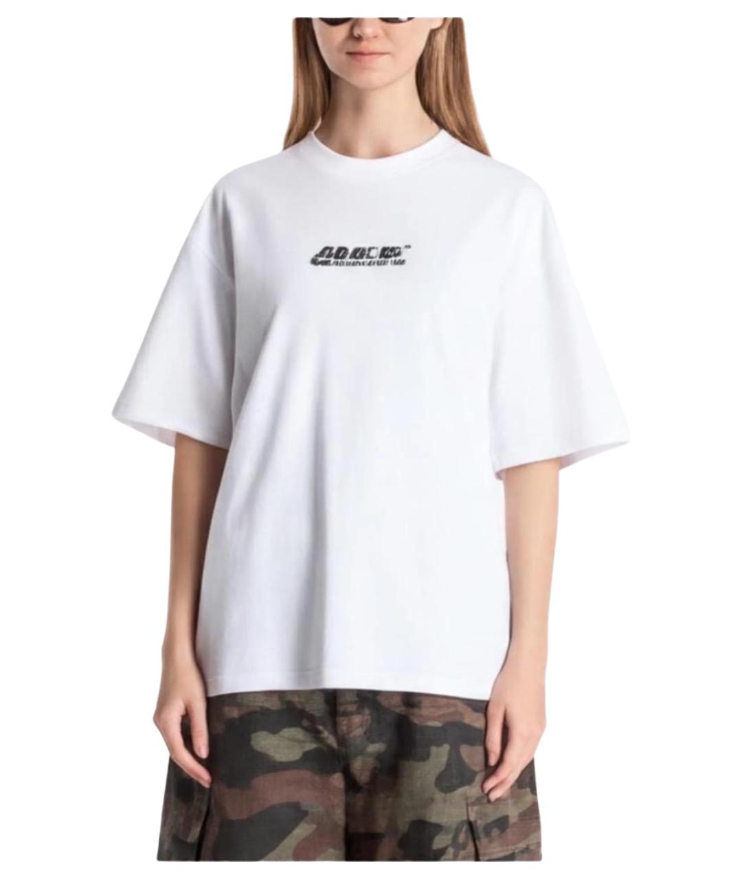 OFF-WHITE Белая хлопковая футболка, фото 1