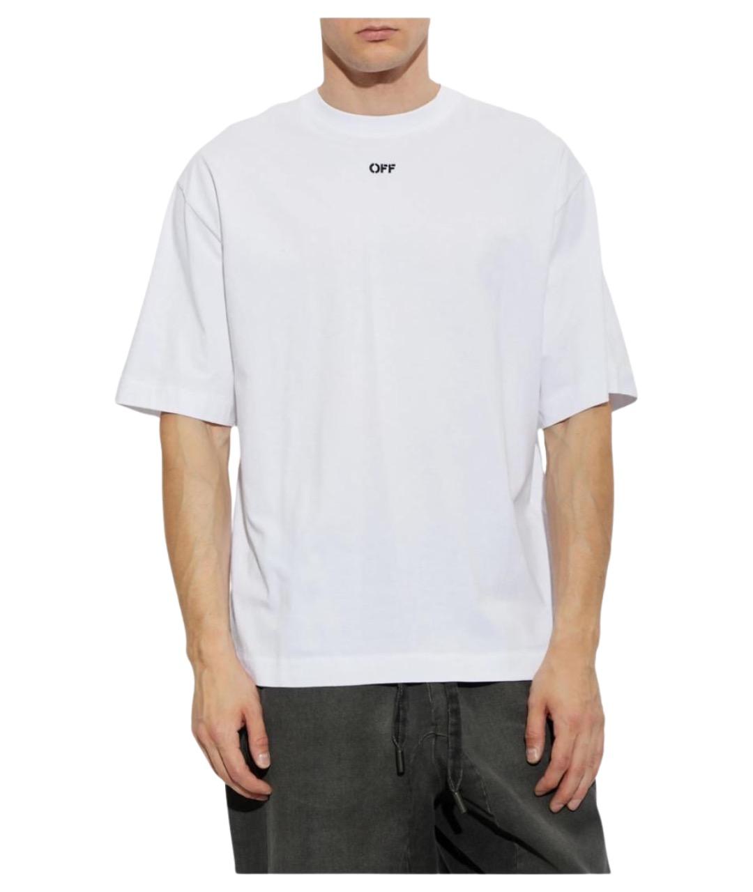 OFF-WHITE Белая хлопковая футболка, фото 1