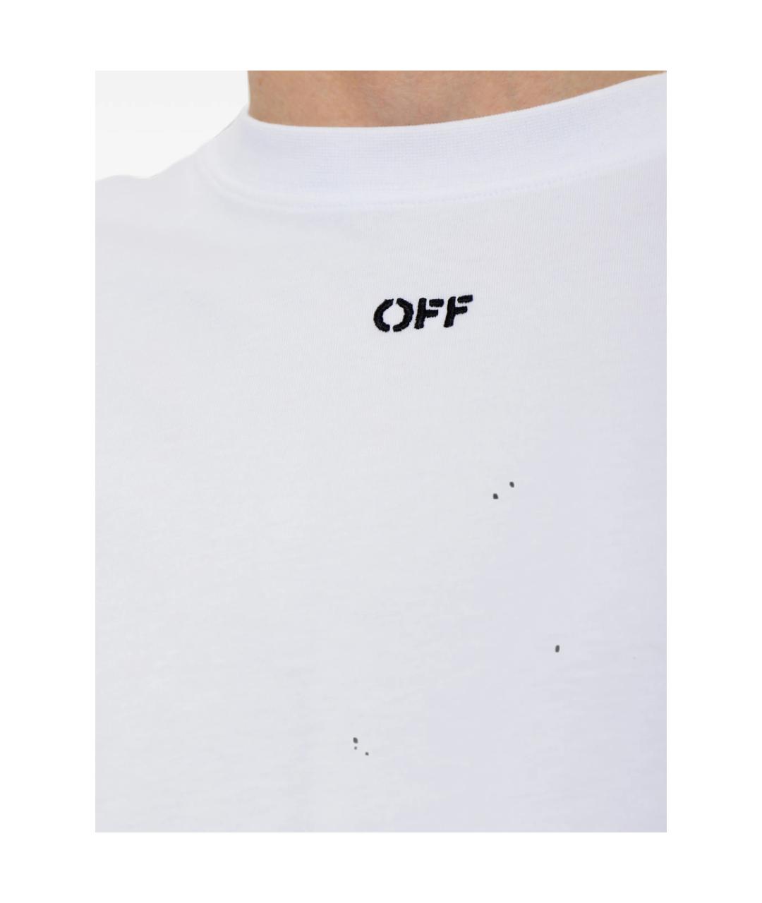 OFF-WHITE Белая хлопковая футболка, фото 2