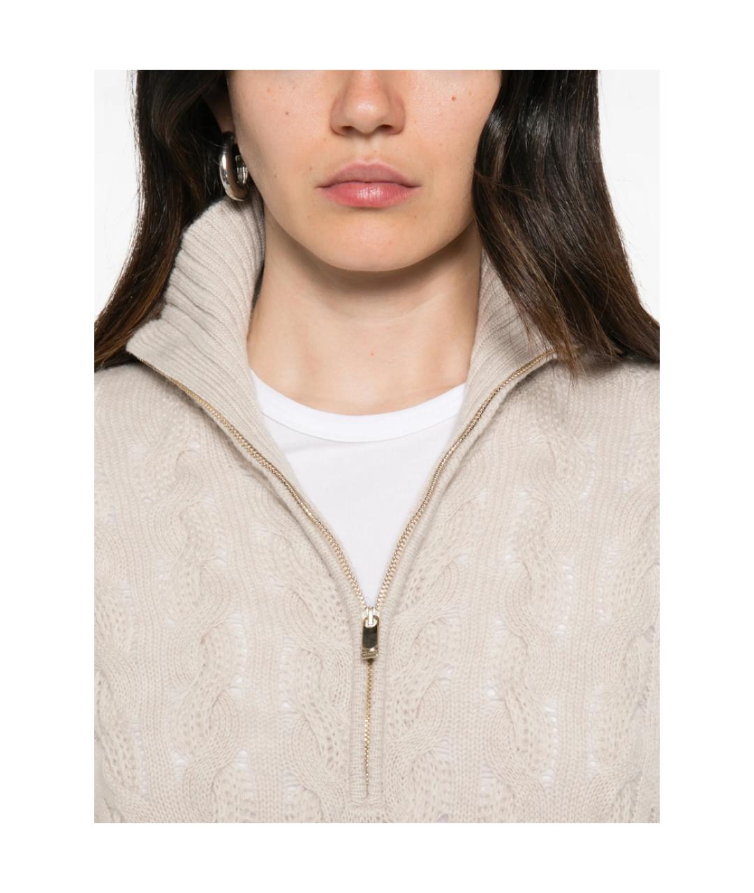 MAX MARA STUDIO Бежевый кашемировый джемпер / свитер, фото 4