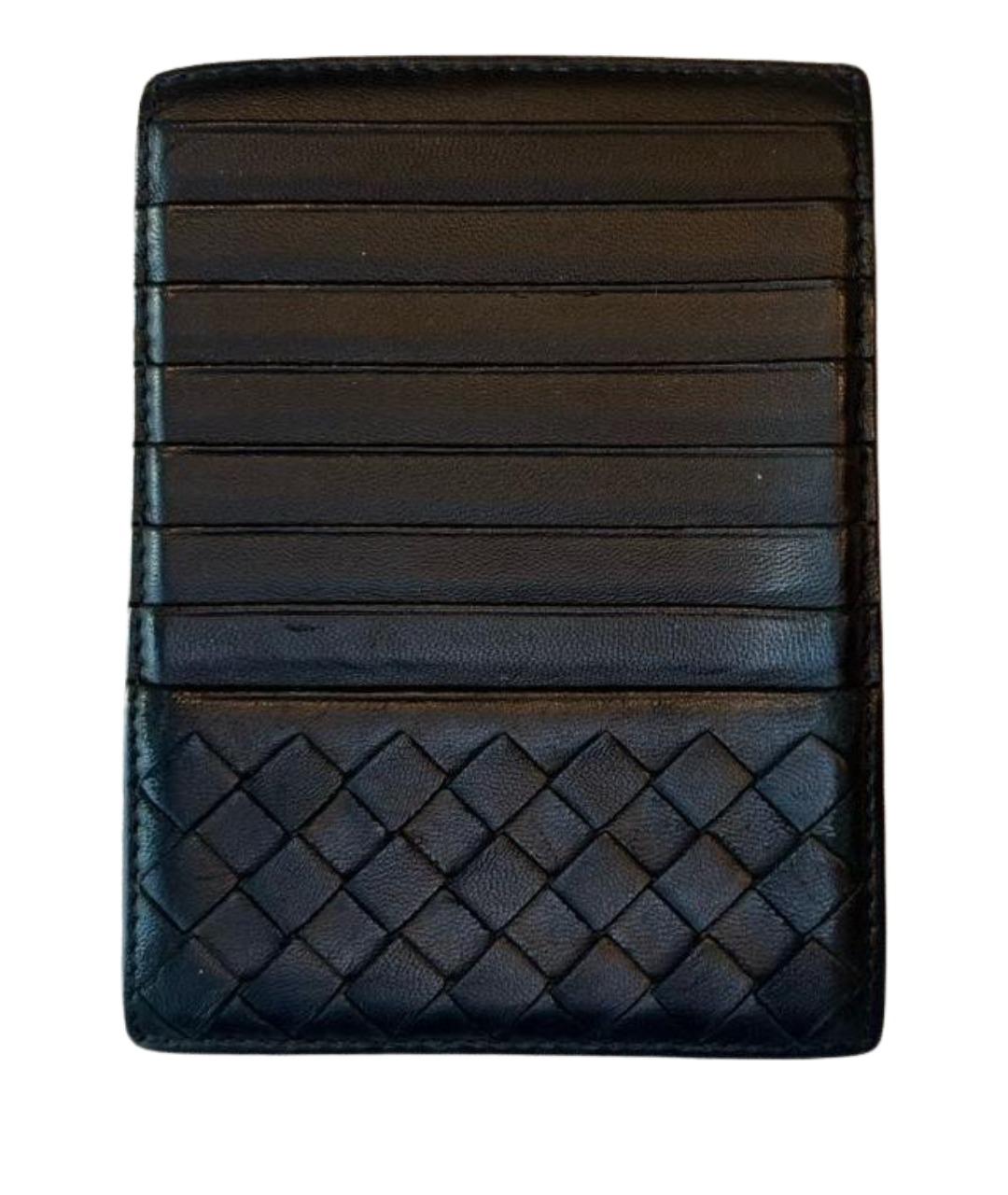 BOTTEGA VENETA Черный кожаный кошелек, фото 1