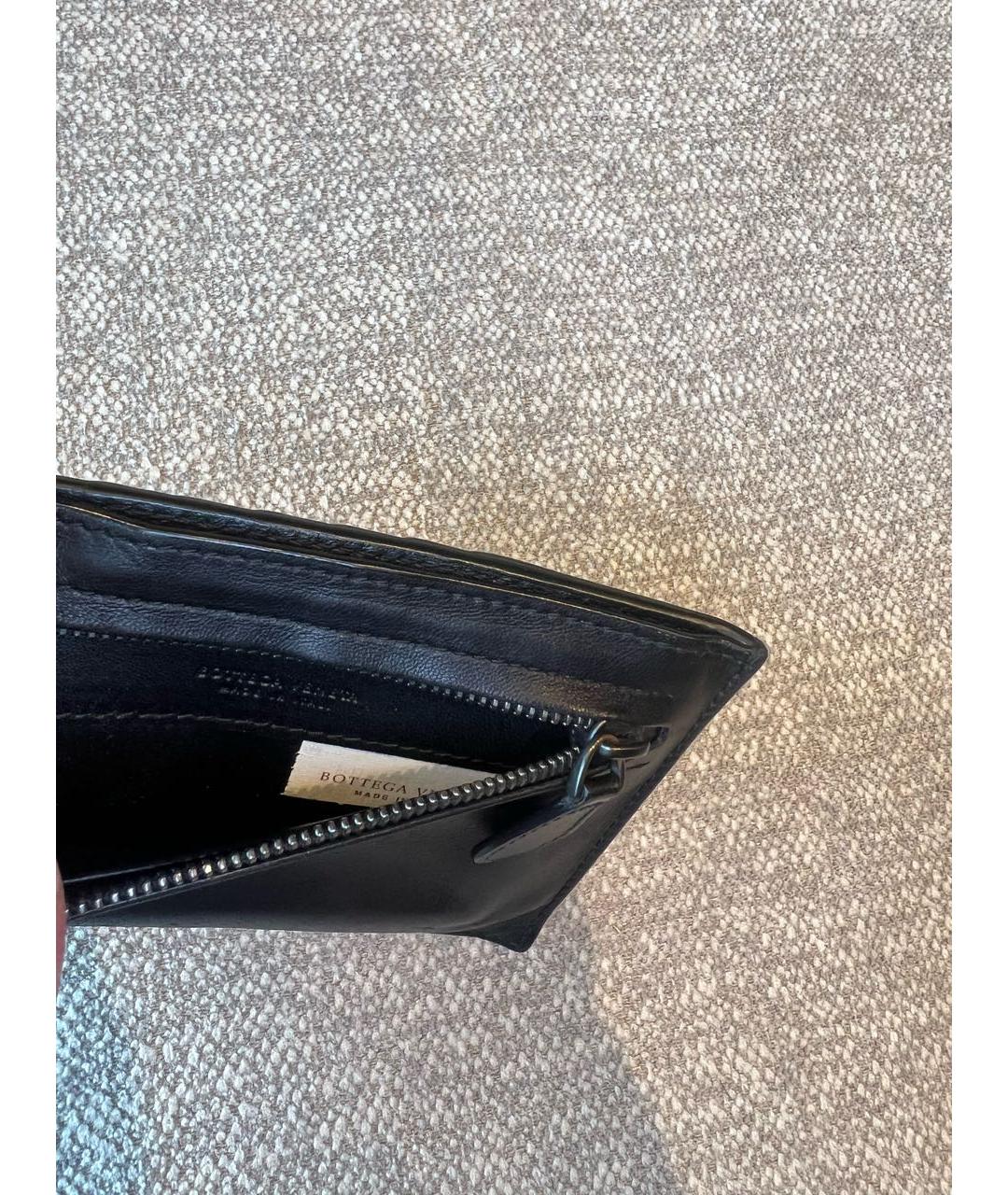 BOTTEGA VENETA Черный кожаный кошелек, фото 4