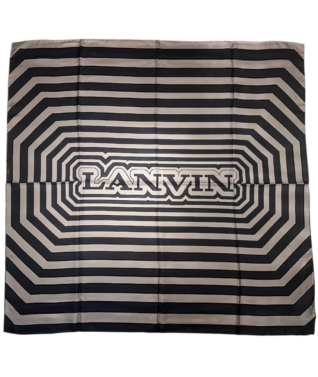 LANVIN Серый шелковый платок, фото 1