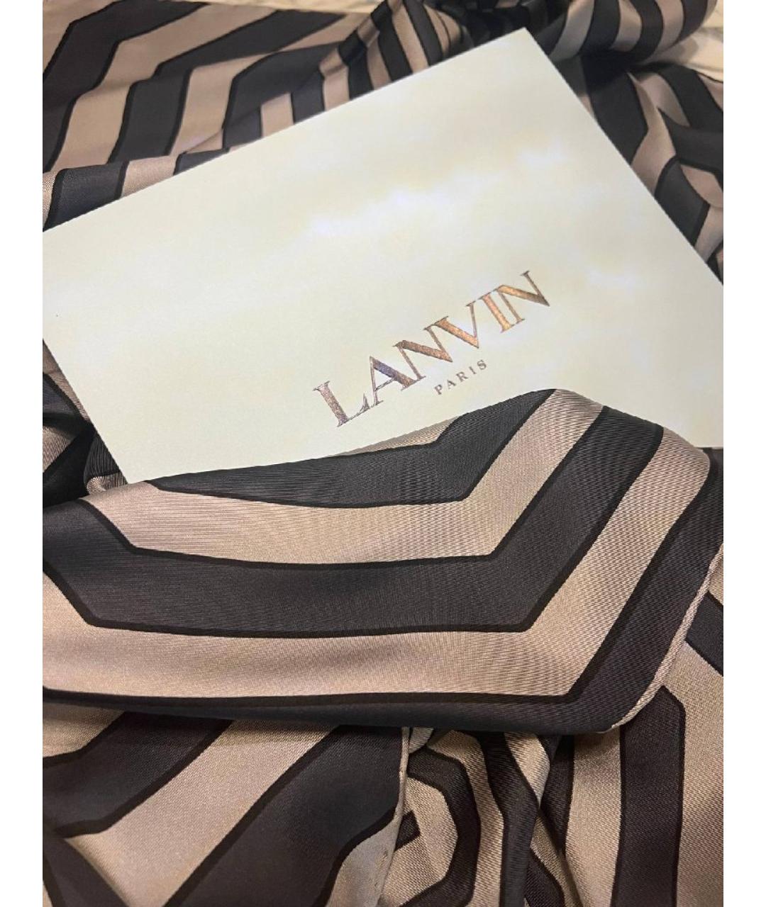 LANVIN Серый шелковый платок, фото 2
