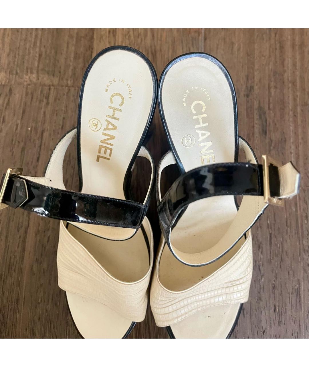 CHANEL Босоножки из кожи ящерицы, фото 4