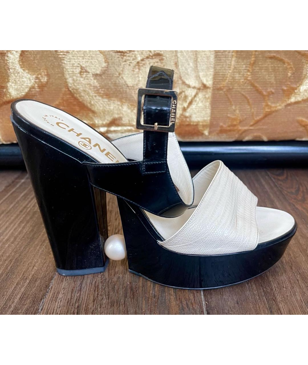 CHANEL Босоножки из кожи ящерицы, фото 6