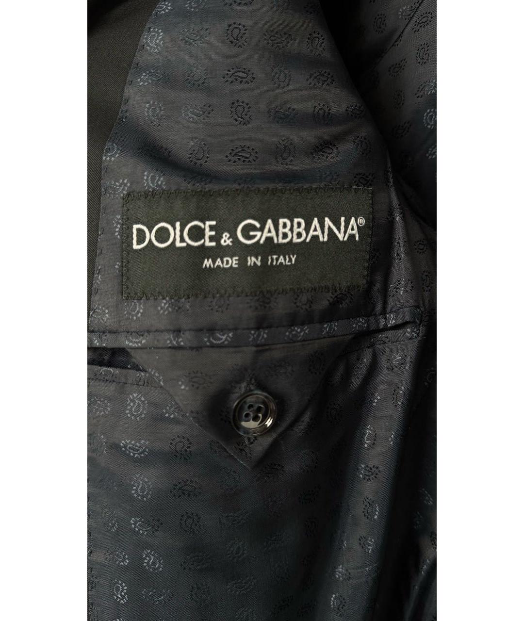 DOLCE&GABBANA Темно-синий шерстяной пиджак, фото 3
