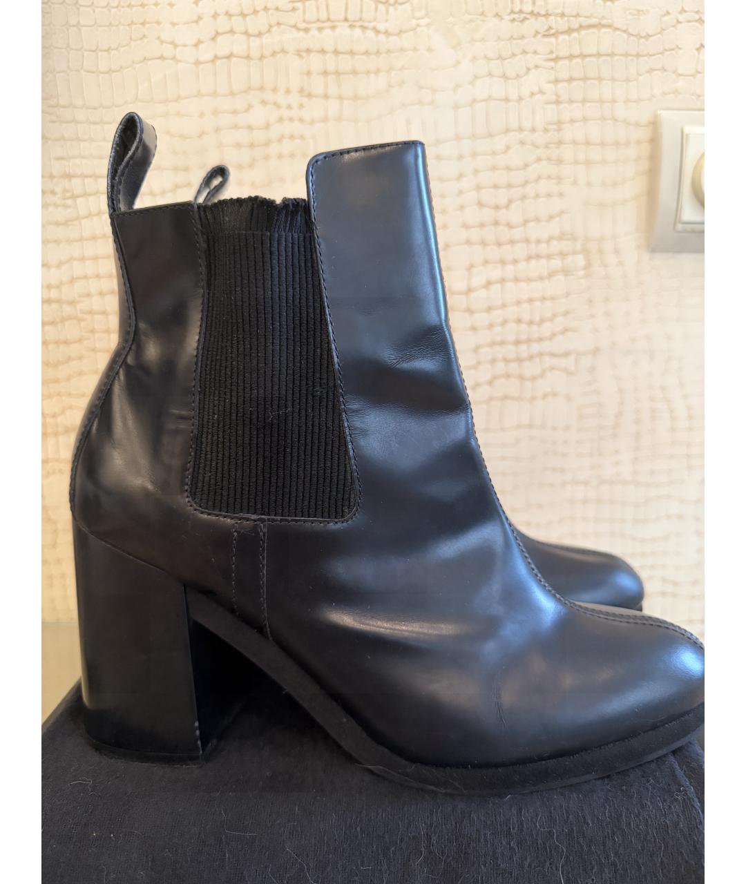 SONIA RYKIEL Черные кожаные ботильоны, фото 8