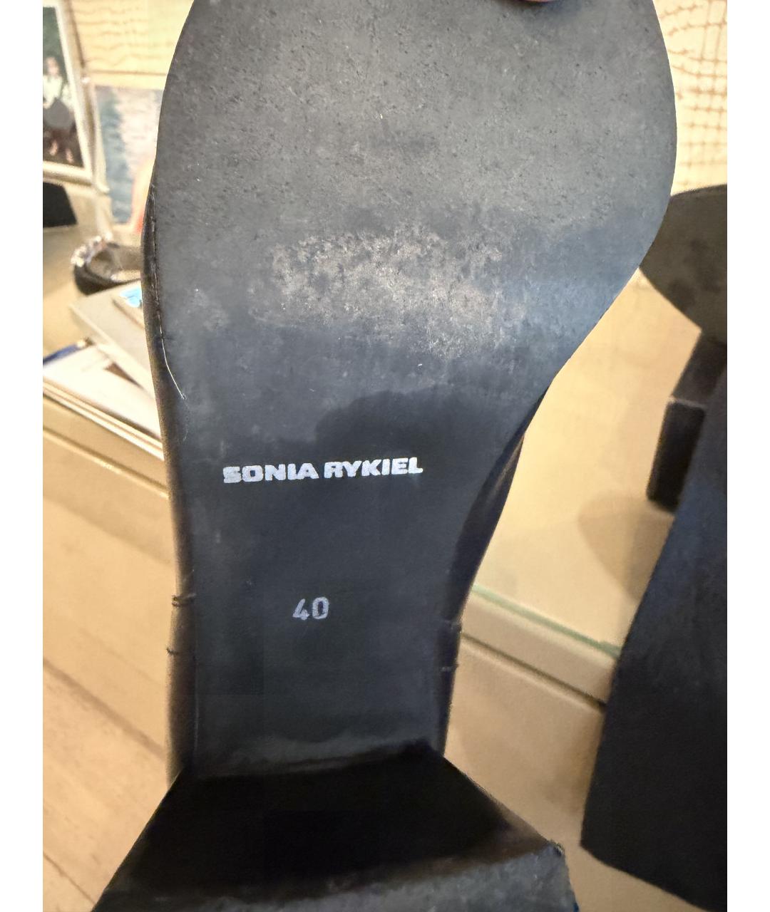 SONIA RYKIEL Черные кожаные ботильоны, фото 6