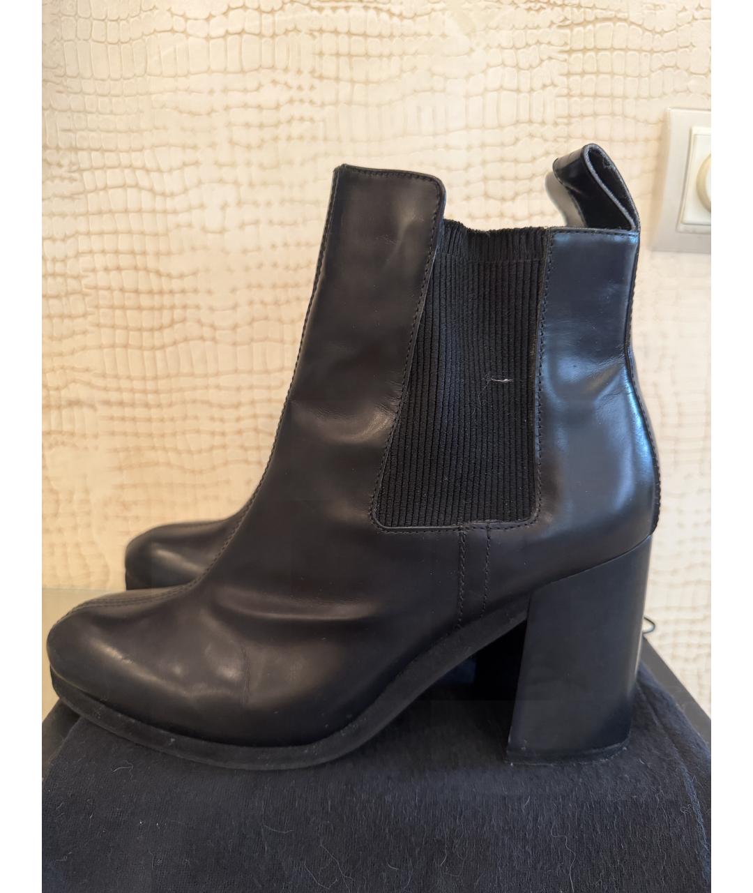 SONIA RYKIEL Черные кожаные ботильоны, фото 3