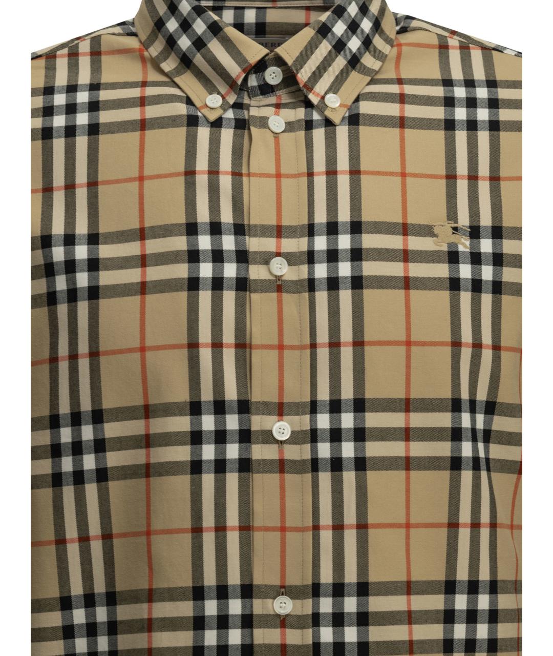 BURBERRY Бежевая хлопковая кэжуал рубашка, фото 3
