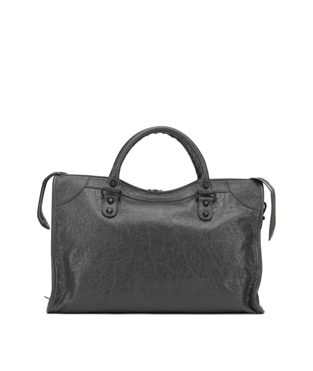 BALENCIAGA Серая кожаная сумка тоут, фото 3