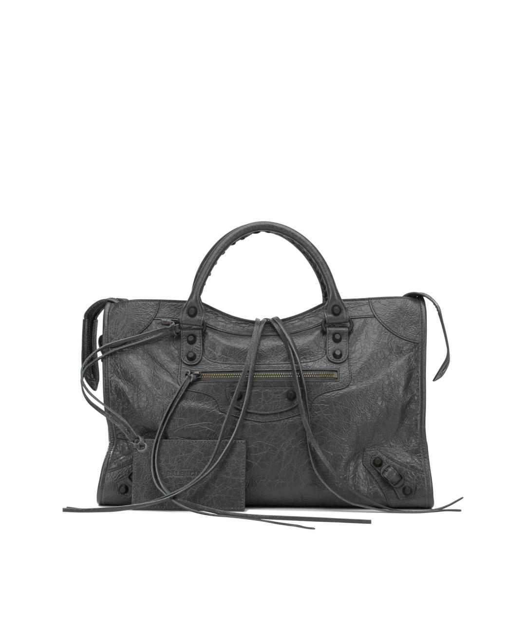 BALENCIAGA Серая кожаная сумка тоут, фото 6