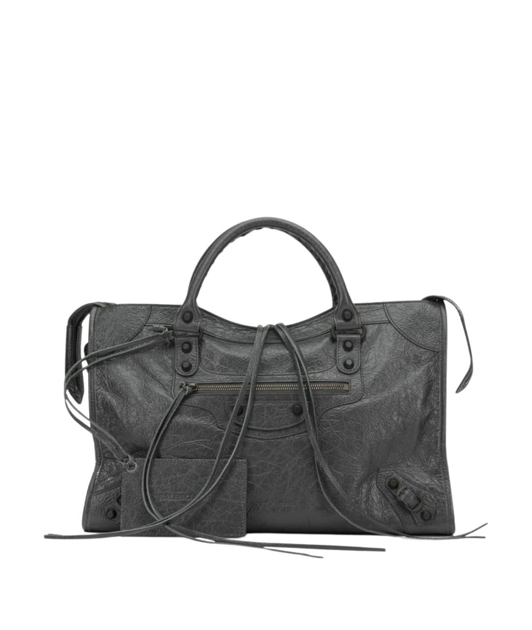 BALENCIAGA Серая кожаная сумка тоут, фото 1
