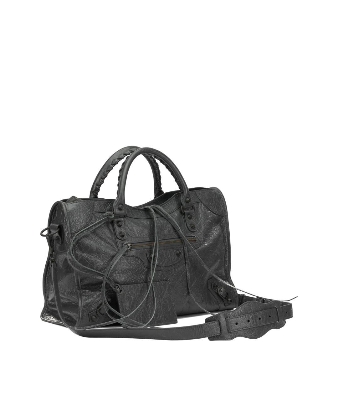 BALENCIAGA Серая кожаная сумка тоут, фото 2