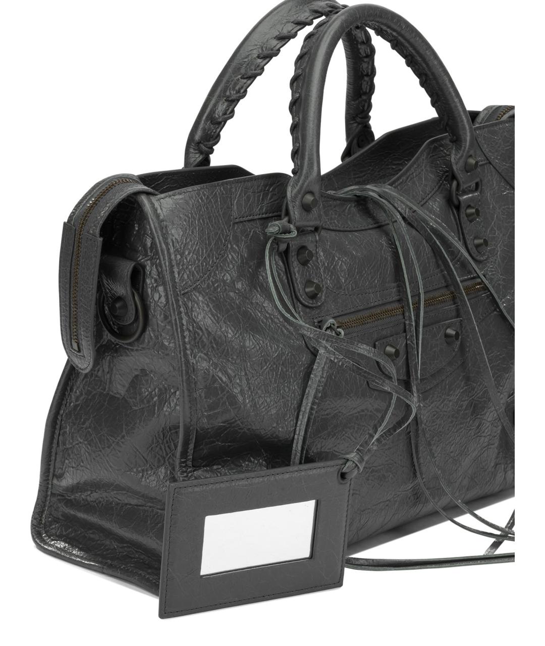 BALENCIAGA Серая кожаная сумка тоут, фото 4
