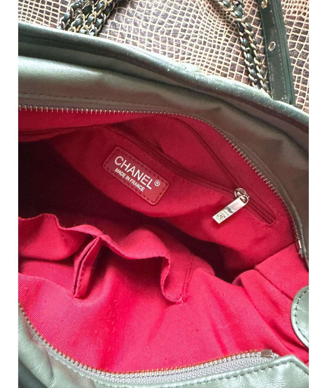 CHANEL Зеленая кожаная сумка через плечо, фото 4