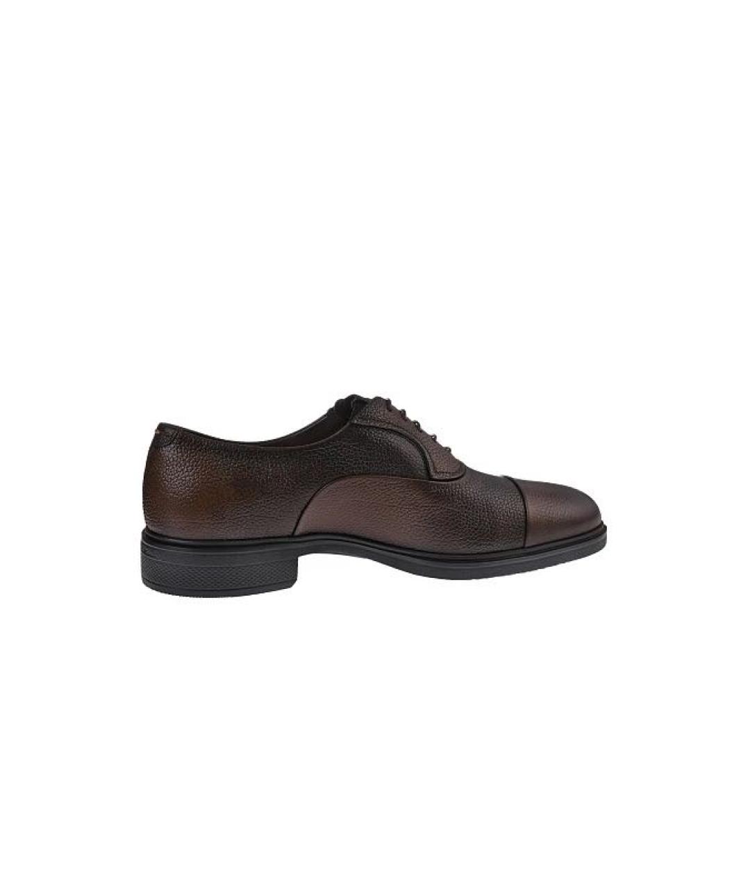 SANTONI Коричневые кожаные туфли, фото 2