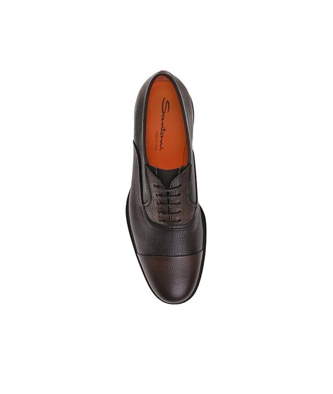 SANTONI Коричневые кожаные туфли, фото 3