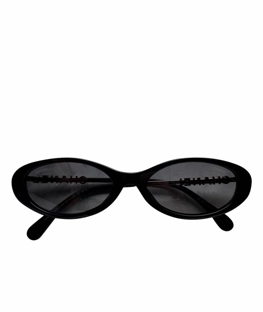 CHANEL Черные пластиковые солнцезащитные очки, фото 1
