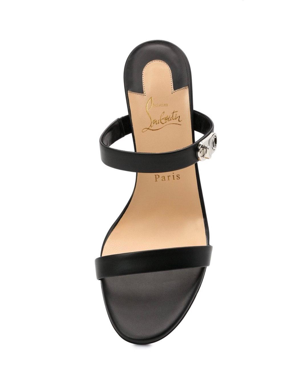 CHRISTIAN LOUBOUTIN Черные кожаные мюли, фото 6
