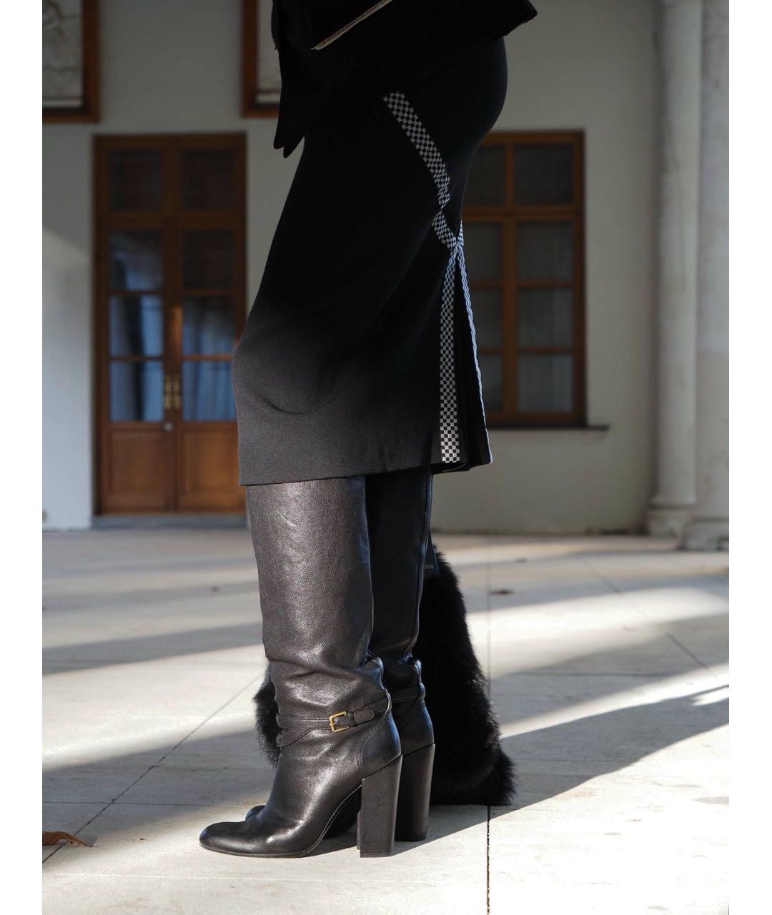SAINT LAURENT Черные кожаные сапоги, фото 6