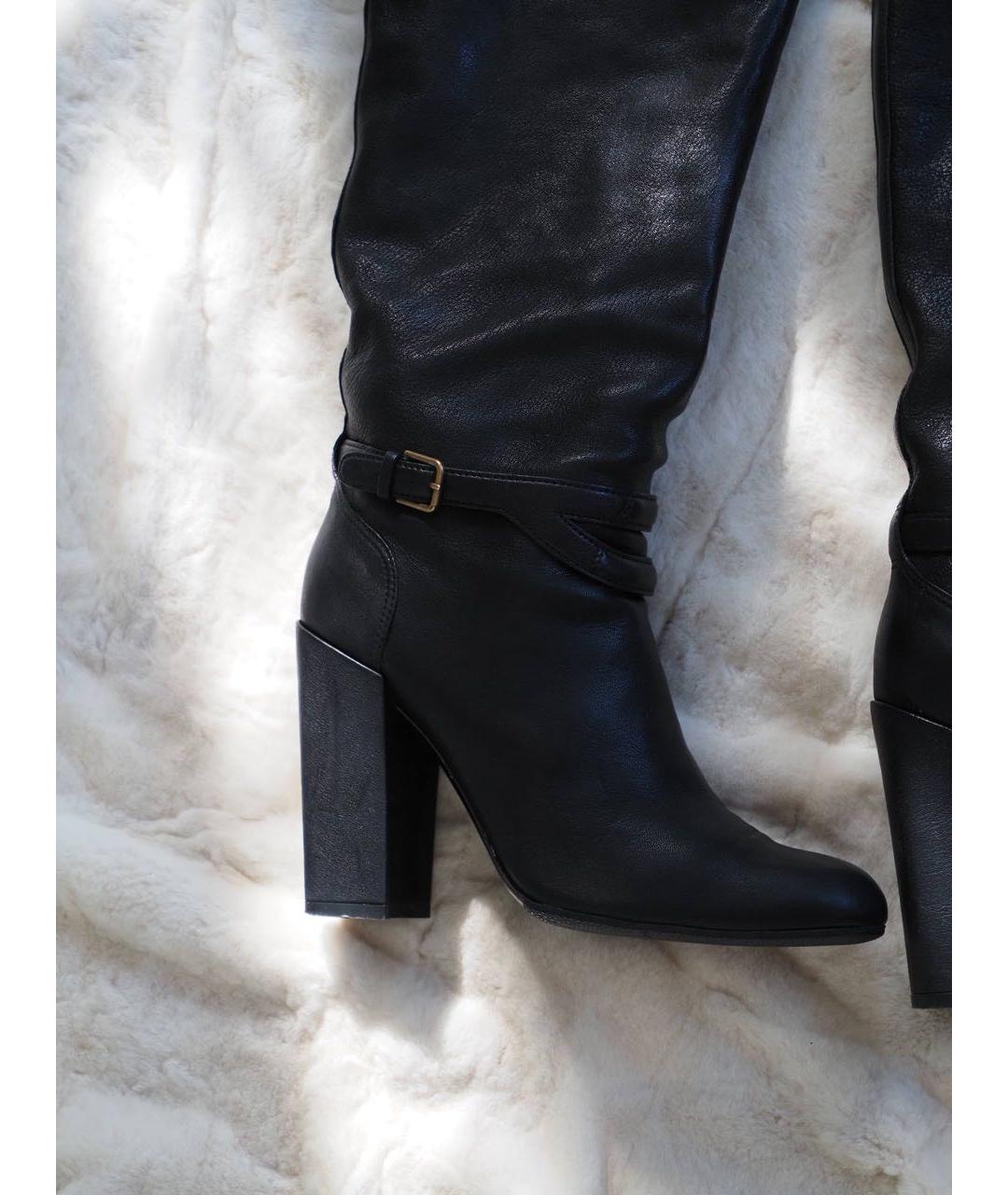 SAINT LAURENT Черные кожаные сапоги, фото 2