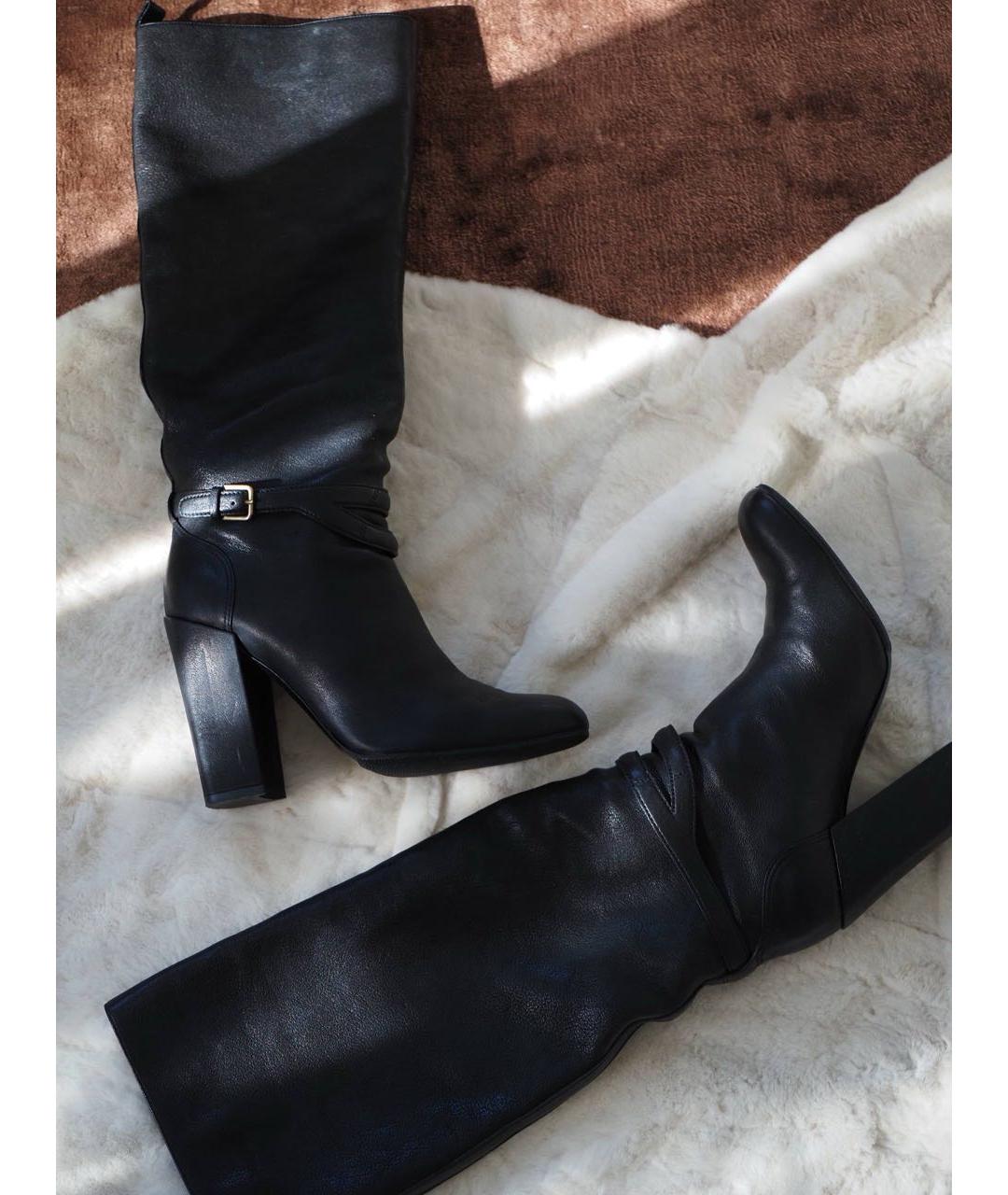 SAINT LAURENT Черные кожаные сапоги, фото 7