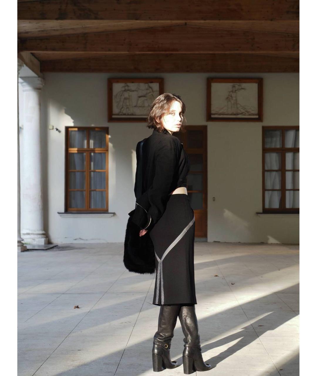 SAINT LAURENT Черные кожаные сапоги, фото 5
