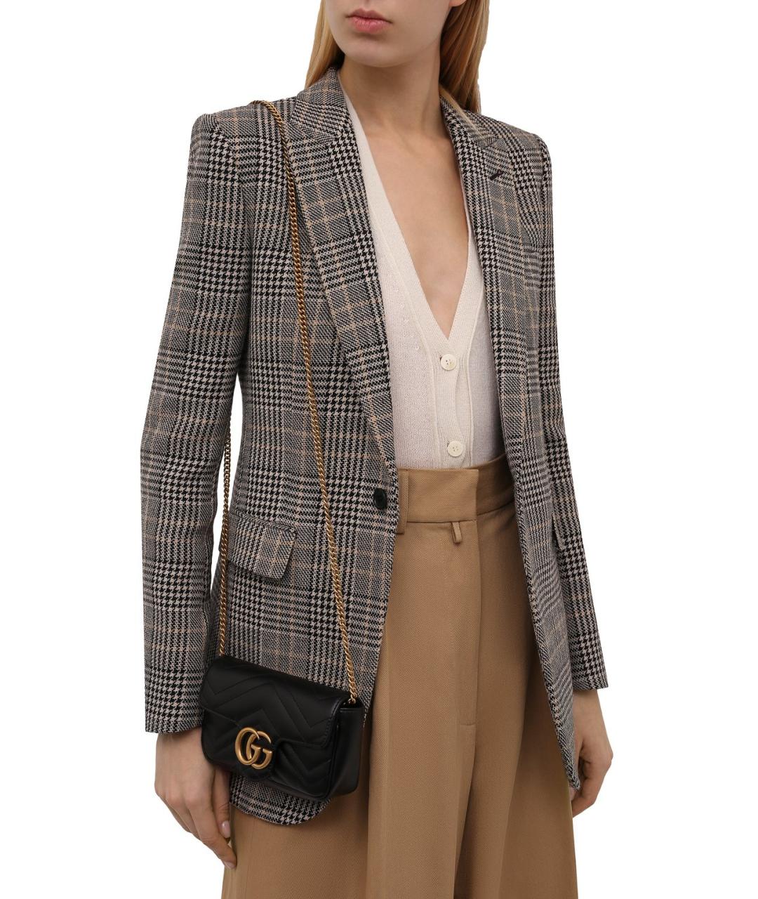 GUCCI Черная кожаная сумка через плечо, фото 2