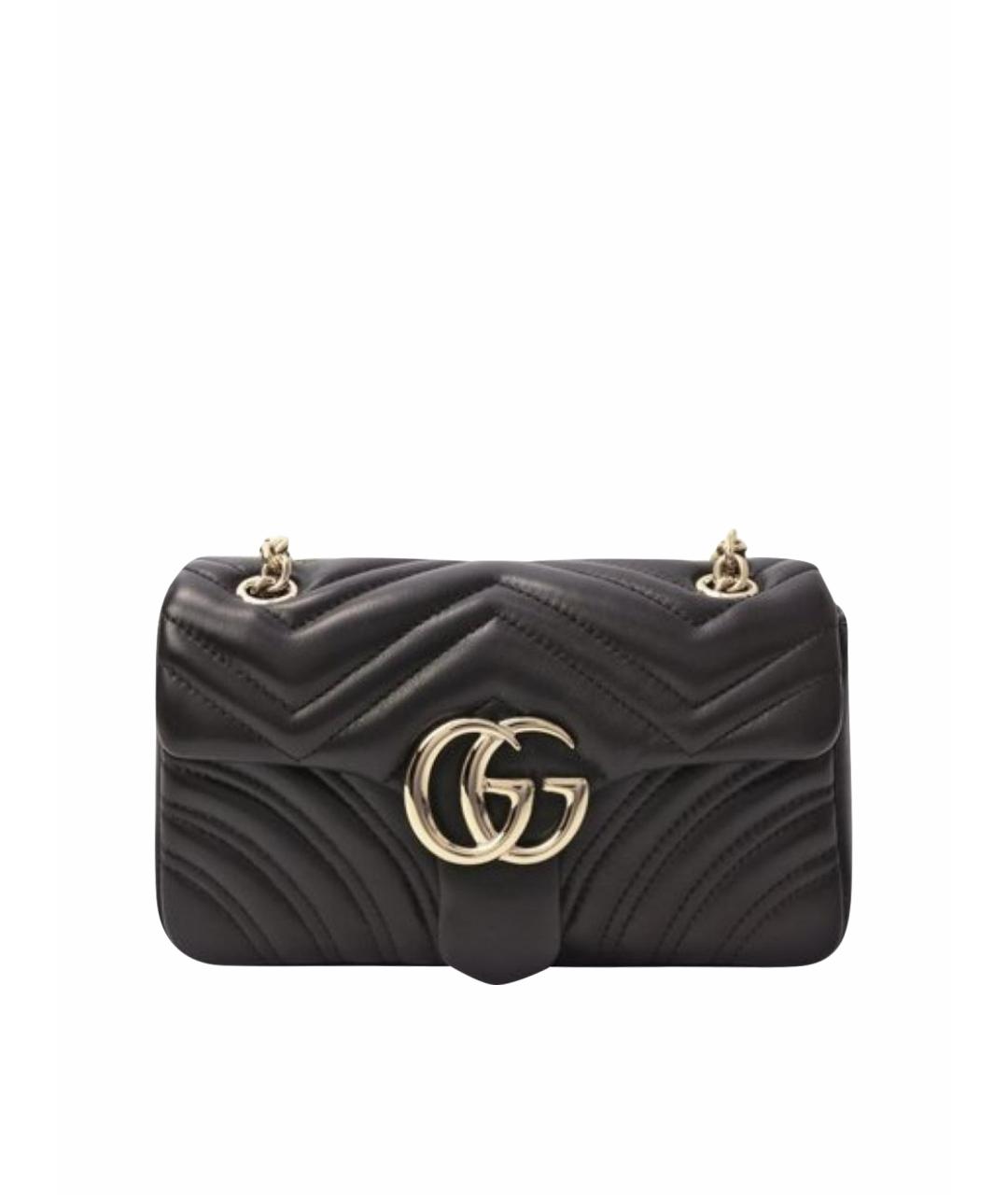 GUCCI Черная кожаная сумка через плечо, фото 1