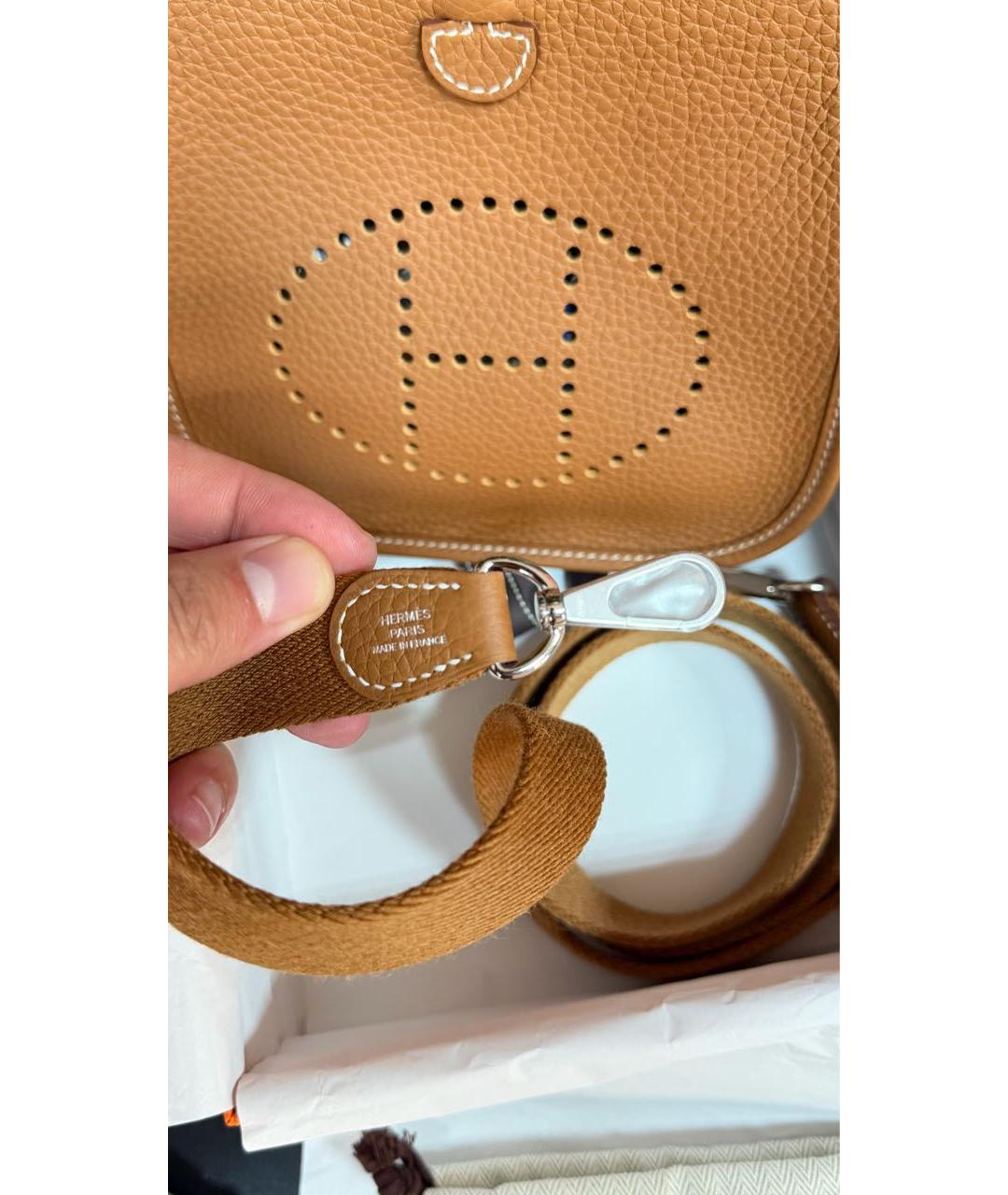 HERMES Коричневая кожаная сумка через плечо, фото 7