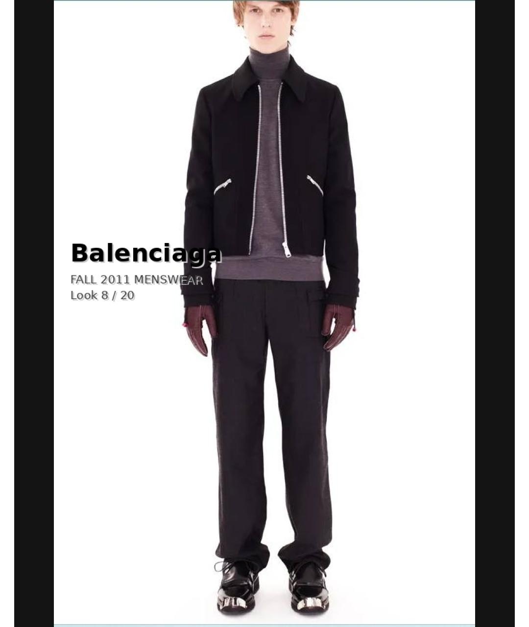 BALENCIAGA Антрацитовые хлопковые повседневные брюки, фото 6
