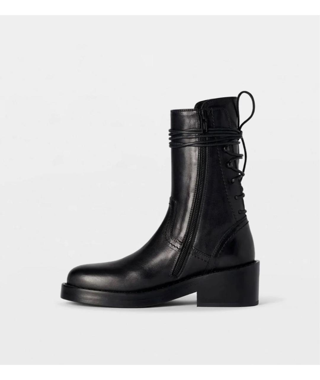 ANN DEMEULEMEESTER Черные кожаные ботинки, фото 3