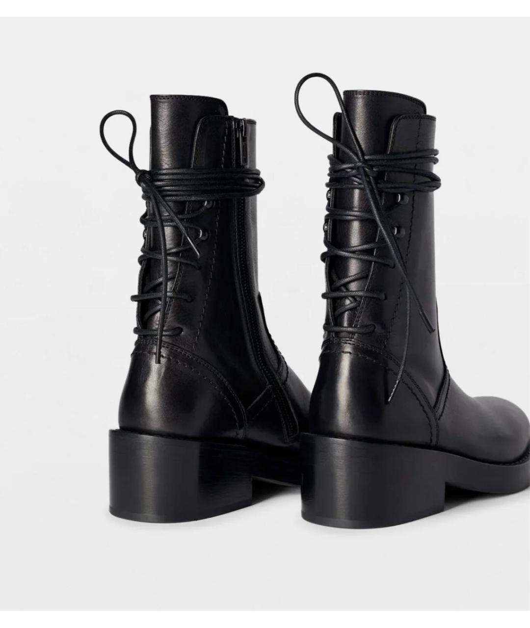 ANN DEMEULEMEESTER Черные кожаные ботинки, фото 2