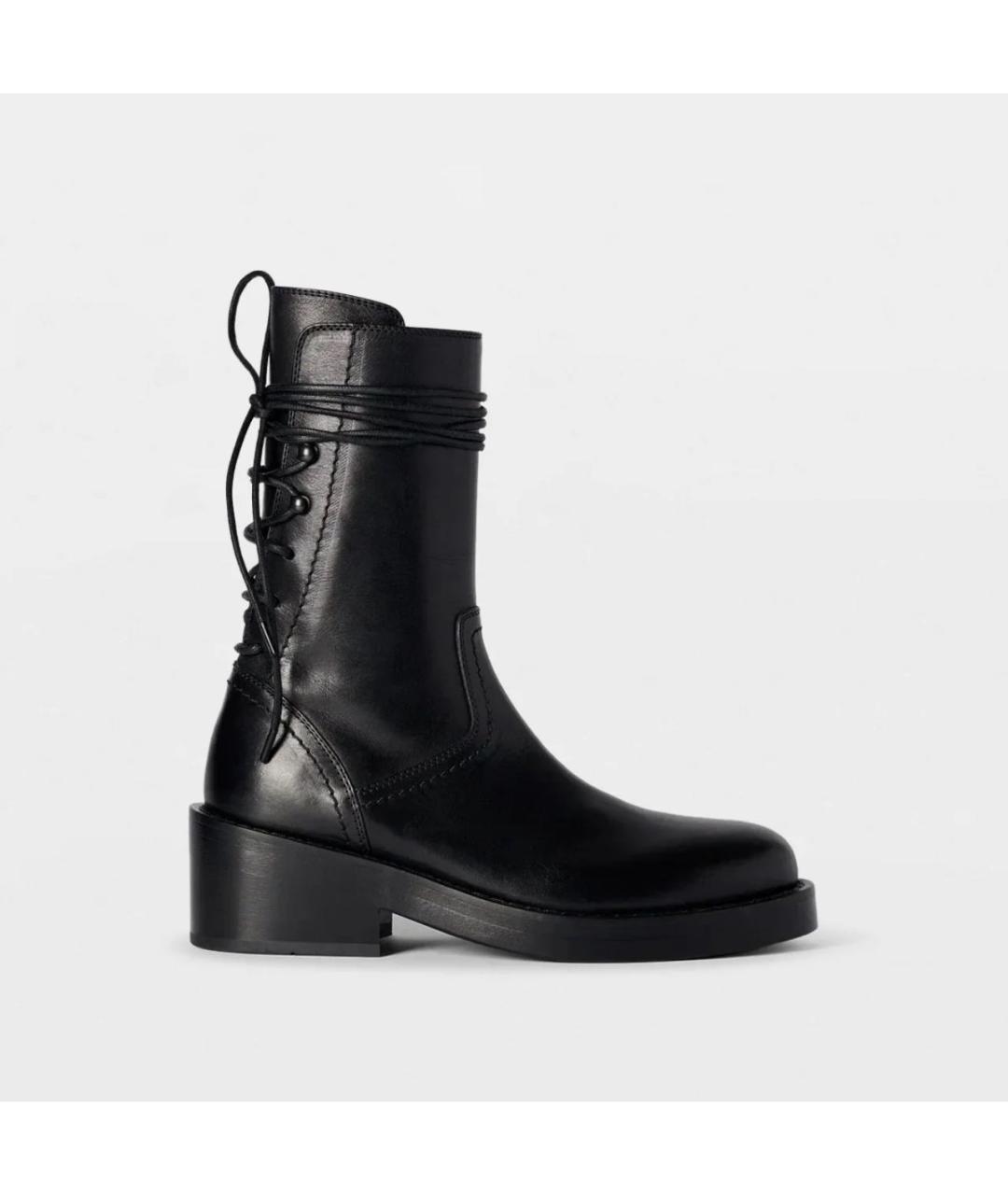 ANN DEMEULEMEESTER Черные кожаные ботинки, фото 4