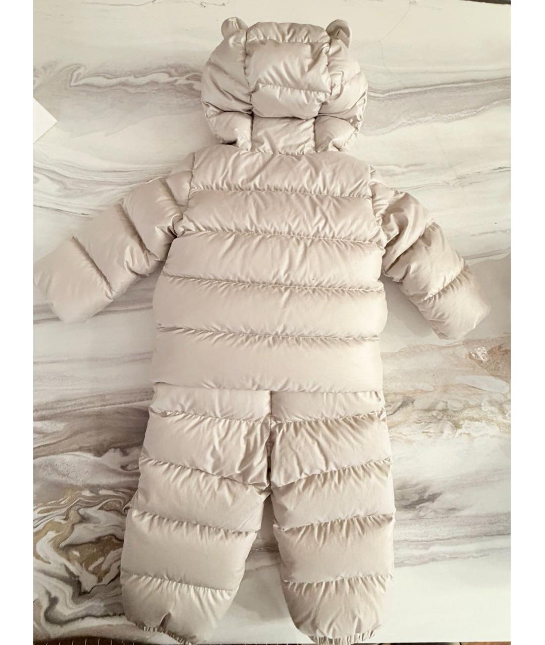 MONCLER ENFANT Бежевый полиэстеровый комбинезон, фото 5