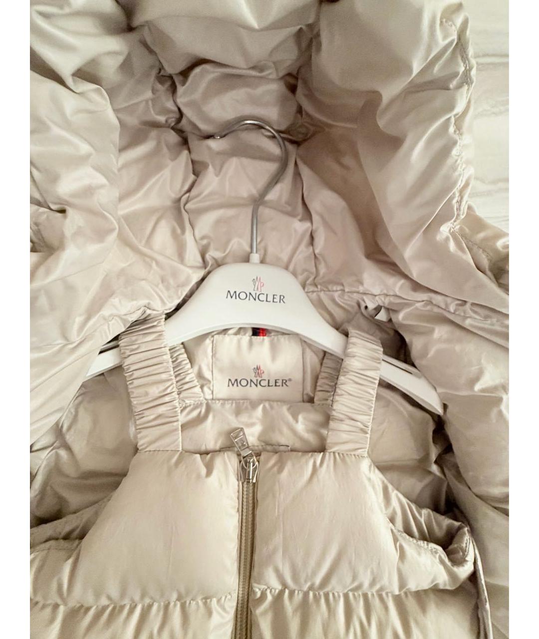 MONCLER ENFANT Бежевый полиэстеровый комбинезон, фото 6