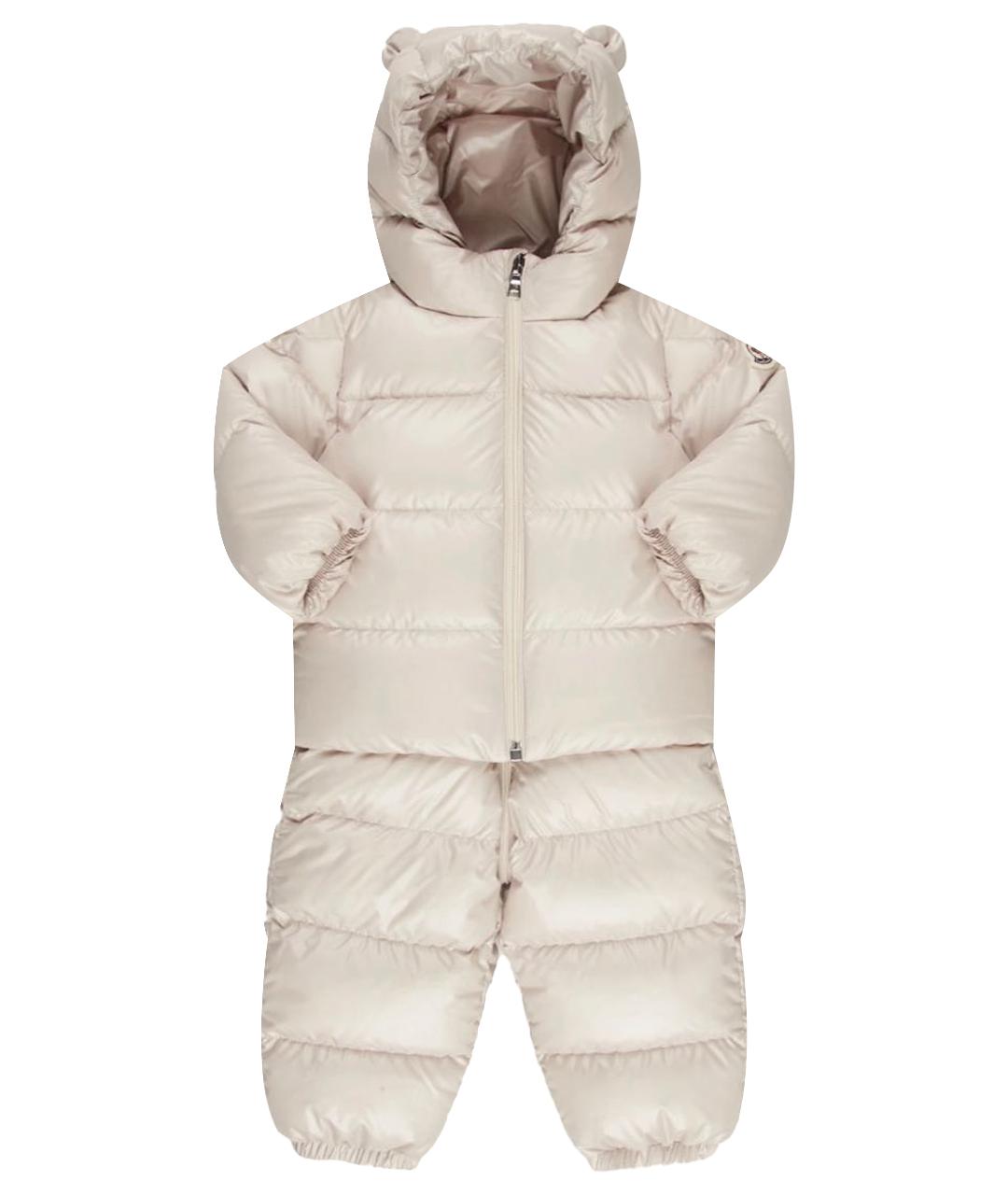 MONCLER ENFANT Бежевый полиэстеровый комбинезон, фото 1