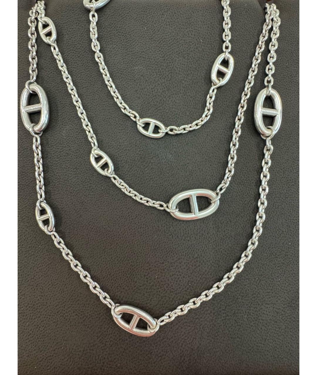 HERMES Серебряное серебряное колье, фото 5