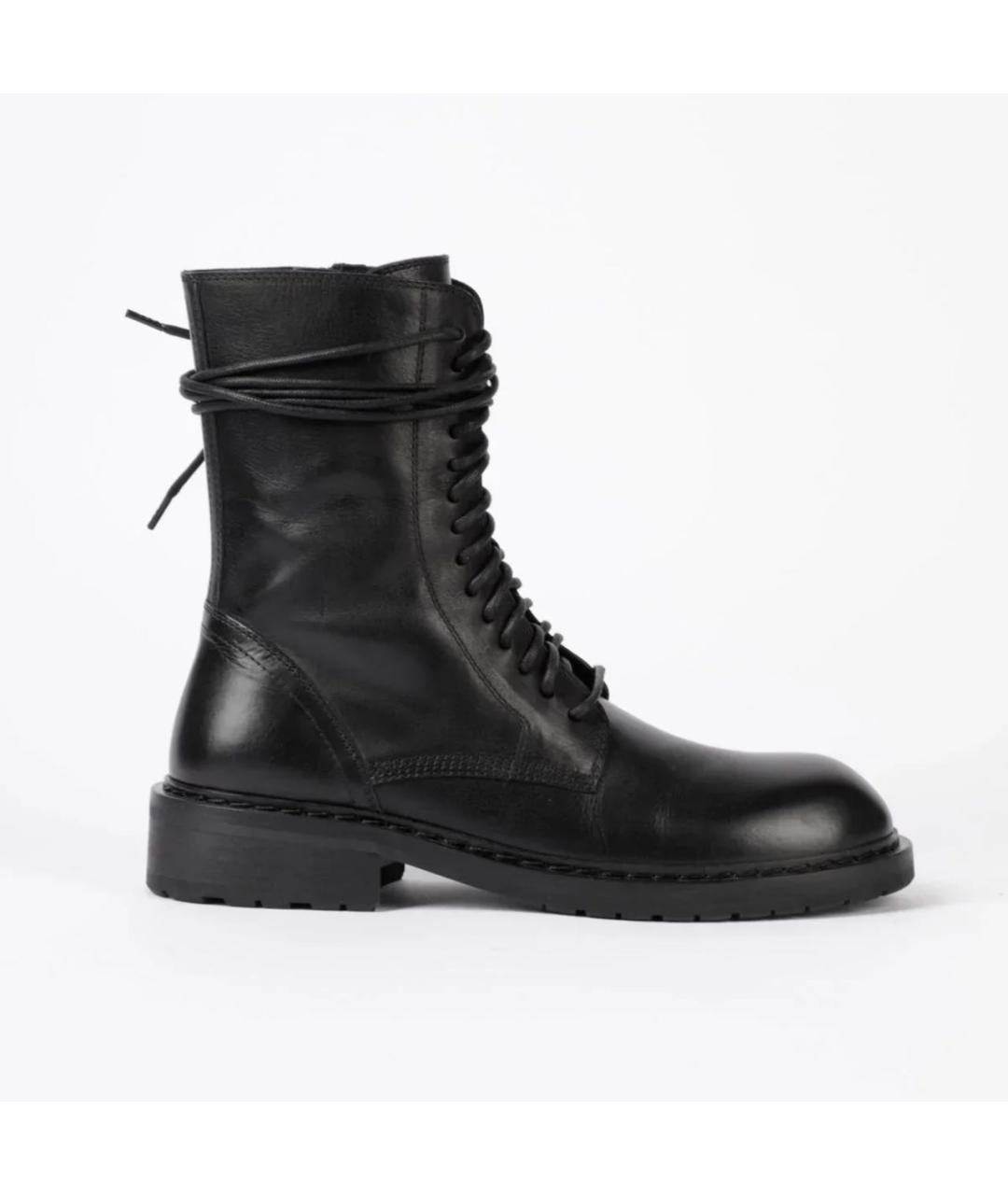 ANN DEMEULEMEESTER Черные кожаные ботинки, фото 4
