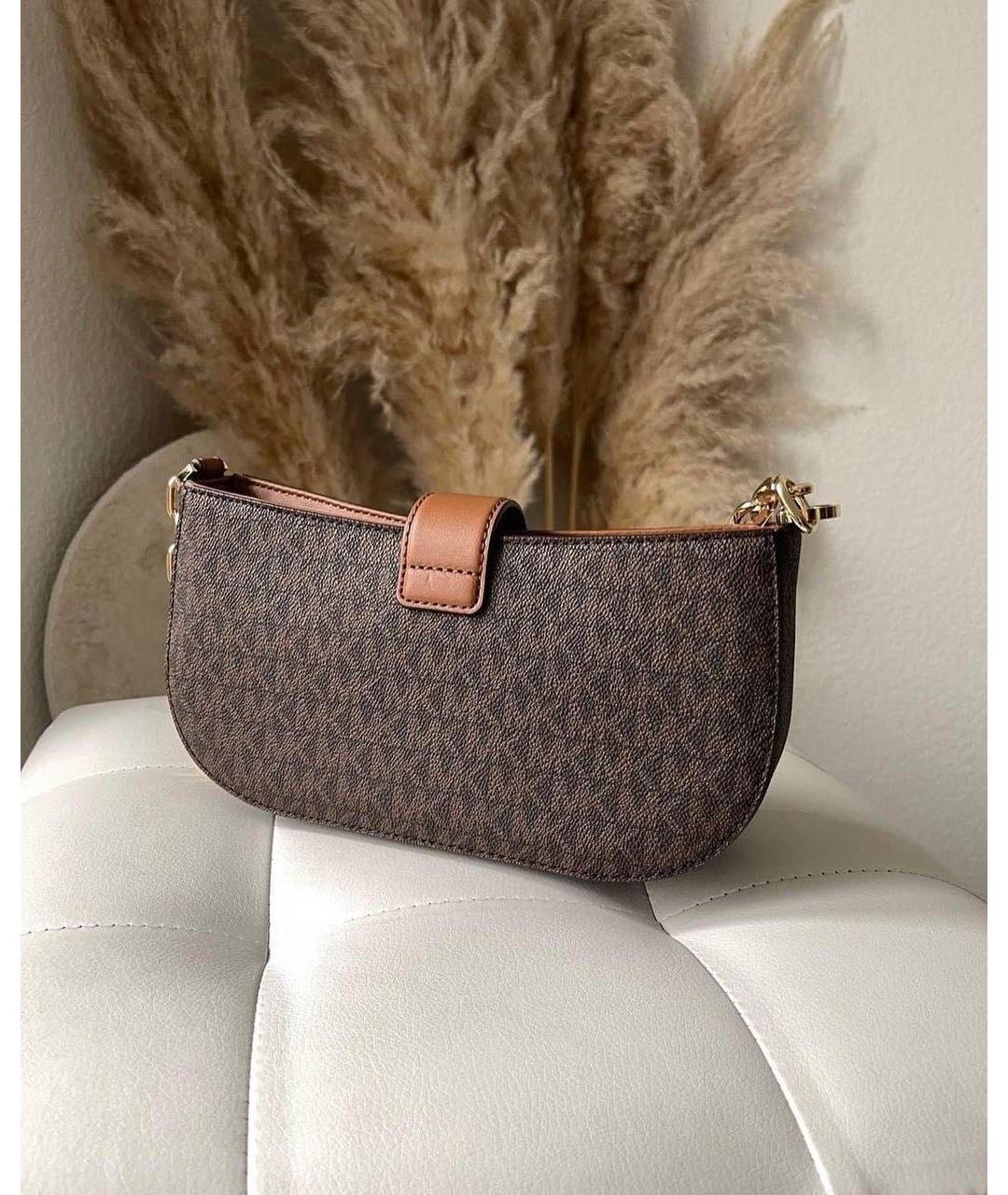 MICHAEL KORS Коричневая сумка через плечо из канвы, фото 3