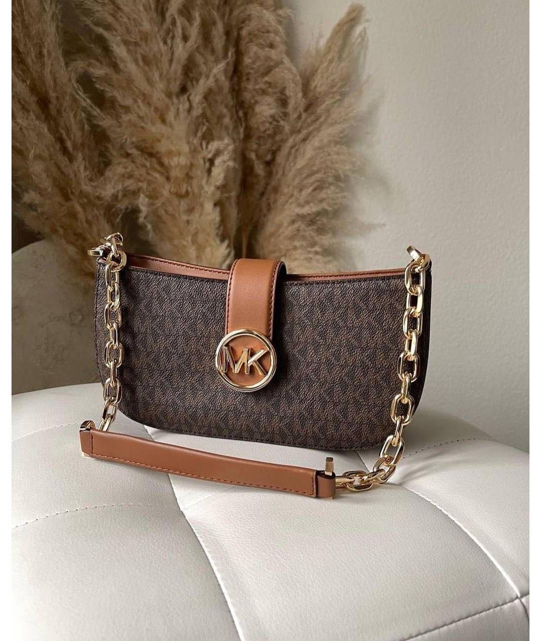 MICHAEL KORS Коричневая сумка через плечо из канвы, фото 2