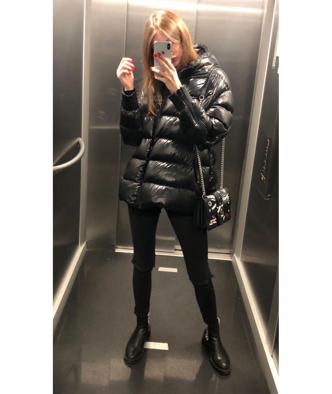 MONCLER Черный нейлоновый пуховик, фото 6