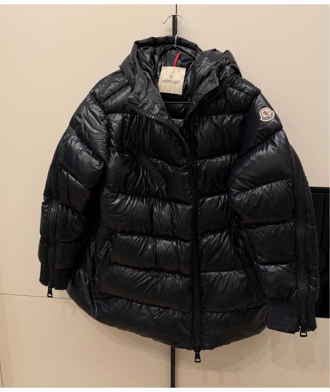 MONCLER Черный нейлоновый пуховик, фото 9