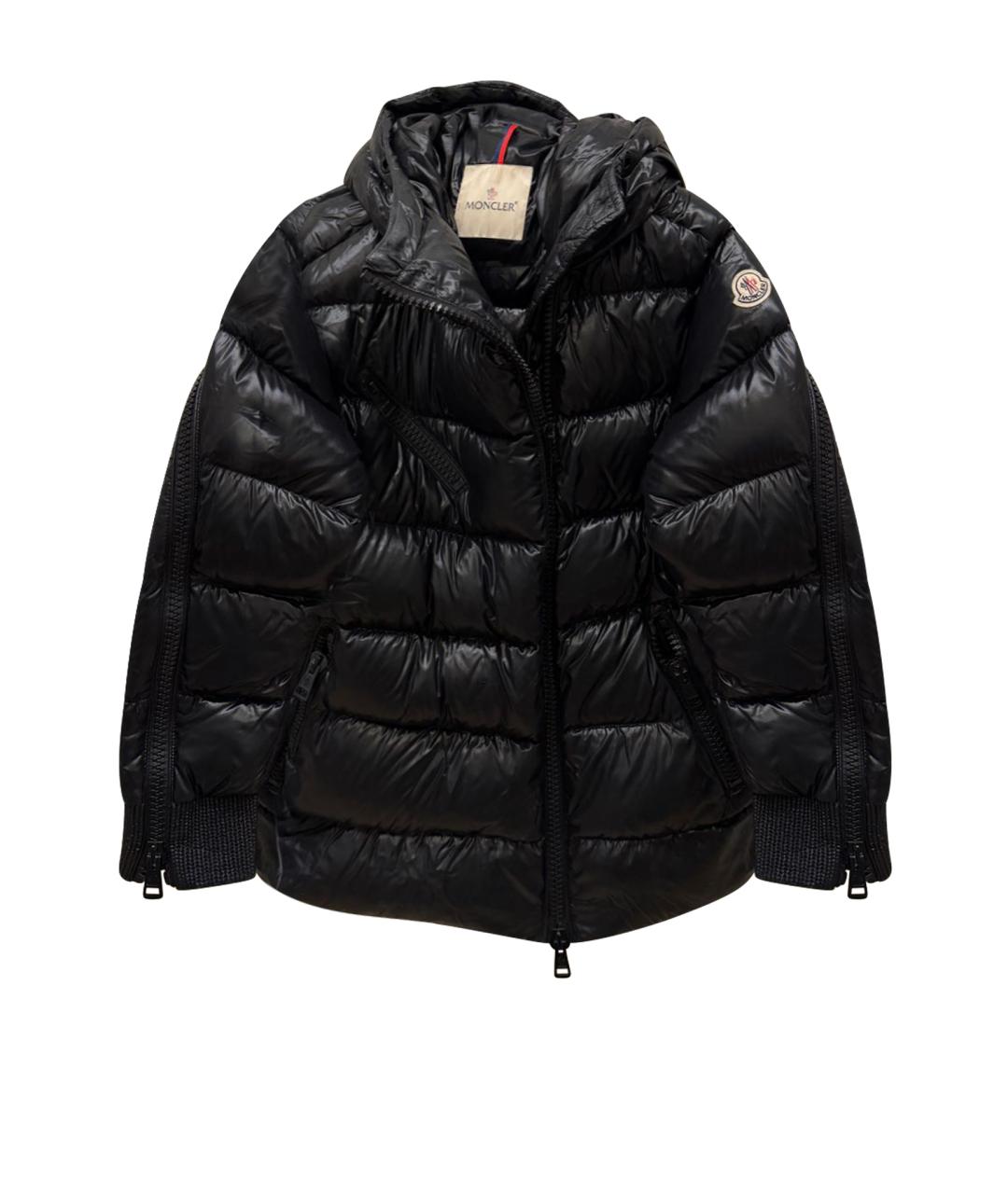MONCLER Черный нейлоновый пуховик, фото 1