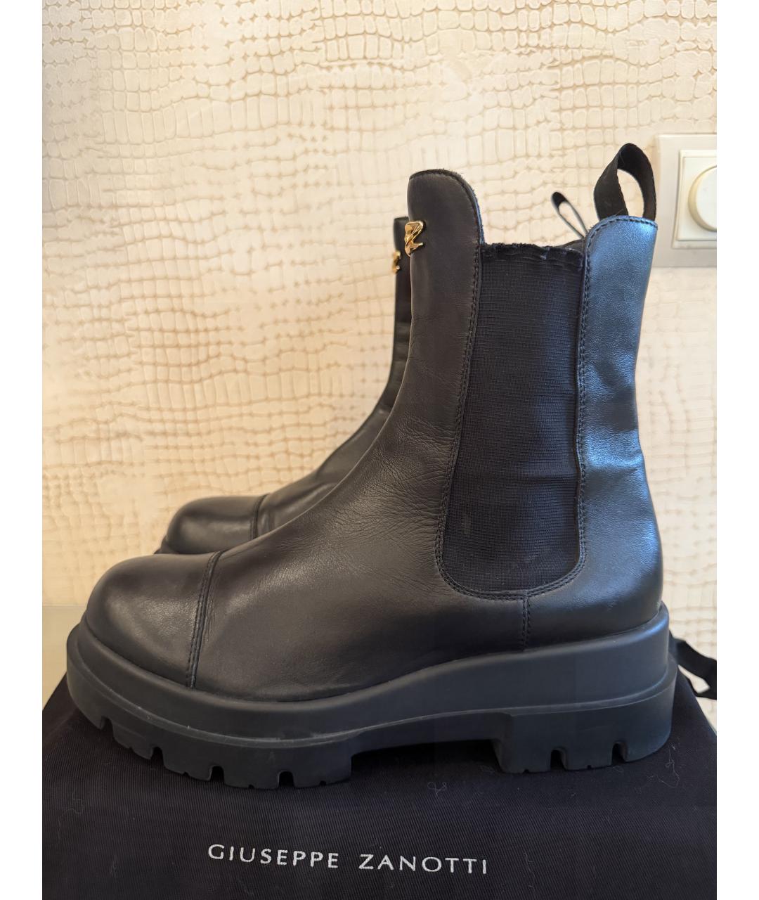 GIUSEPPE ZANOTTI DESIGN Черные кожаные ботинки, фото 1