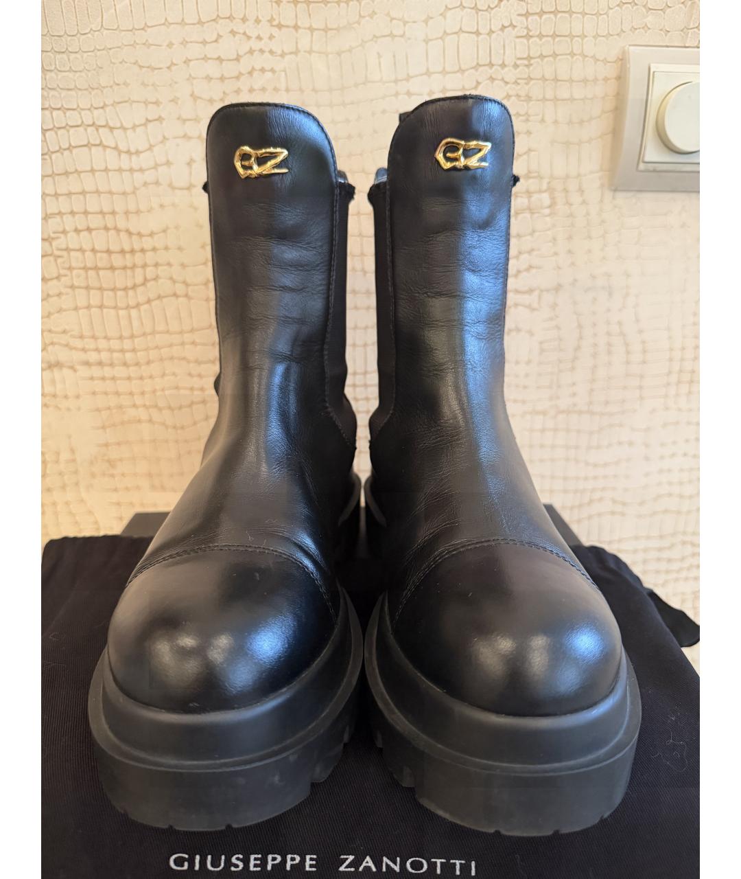 GIUSEPPE ZANOTTI DESIGN Черные кожаные ботинки, фото 2